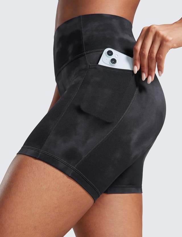 Detalle de CRZ YOGA Femmes Butterlift Short taille haute 13 cm avec poches et pas de coutures devant