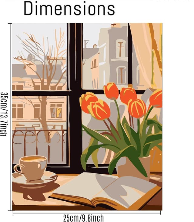 Thumbnail 6 de 6 Pack Adults Paint by Numbers Kit (Unframed) – Coffee DIY Acrylic Oil Painting Sets on Canvas