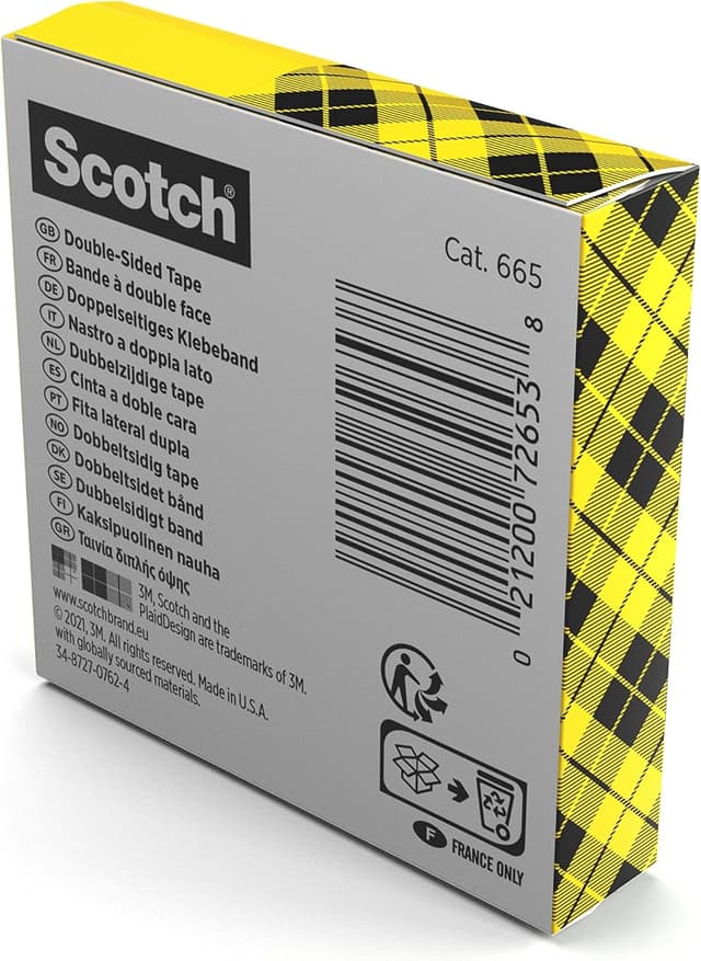 Detalle de Scotch ruban adhésif double-face transparent 12 mm x 22,8 m (1 rouleau)