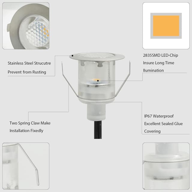 Detalle de Auting LED-Einbaustrahler außen im 16er Set, IP67 boden-/terrassengeeignet