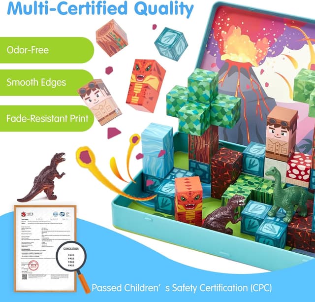 Thumbnail 5 de hahaland Costruzioni Magnetiche Dinosauri 52 pezzi