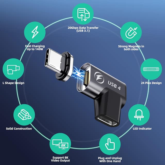 Thumbnail 1 de 140W USB C Magnetadapter 2er Pack