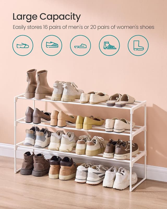 Thumbnail 4 de SONGMICS 3-Tier Shoe Rack