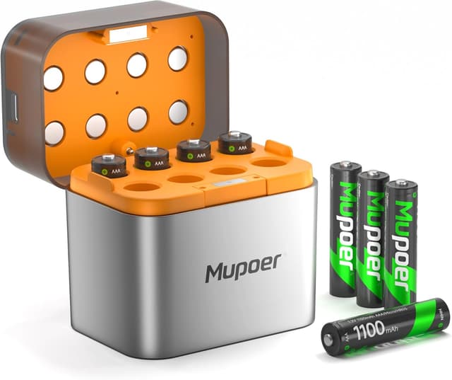 Detalle de AAA 1100mAh NiMH Rechargeable Batteries with Charger