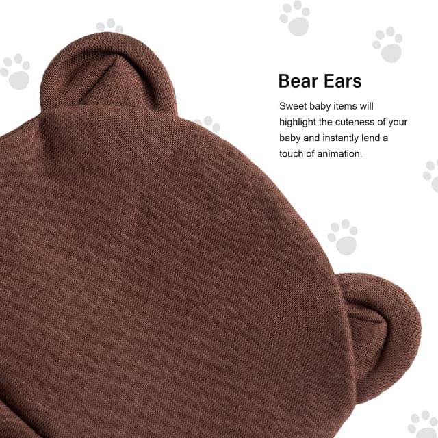 Detalle de DRESHOW bonnets et moufles de naissance en coton extensible (0-6 mois) – lot de 4