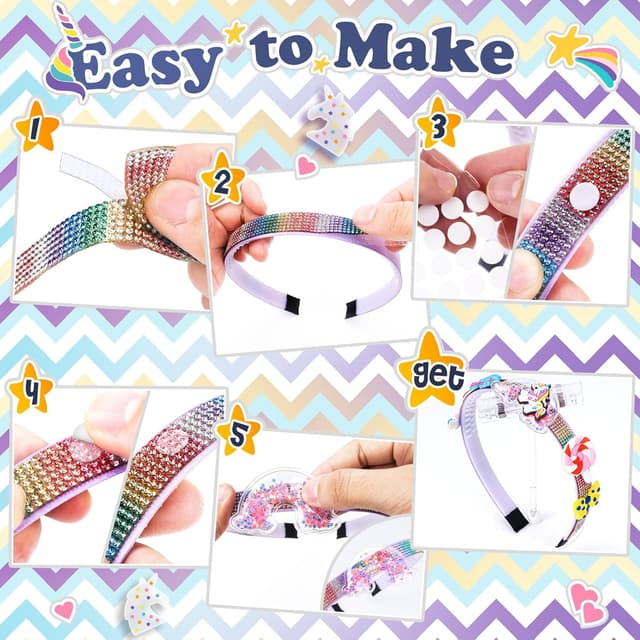 Detalle de CITSKY Einhorn Bastelset für Mädchen (DIY-Haaraccessoires) – Spielzeug ab ca. 4–9 Jahren