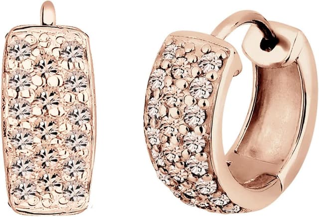 Detalle 2 de Elli Creolen Elegant mit Kristallen rosé