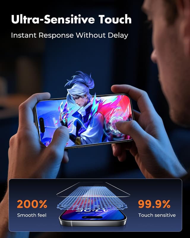 Detalle 2 de UNBREAKcable iPhone 16 2-Pack Screen Protector