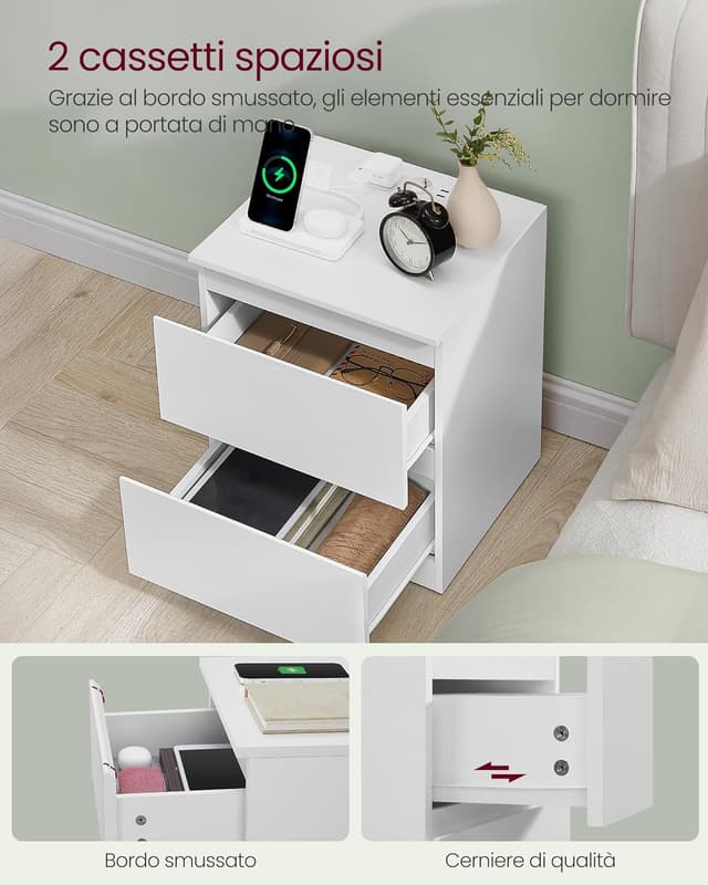 Thumbnail 5 de VASAGLE KAILYN LET621W02 comodino con ciabatta 1,5 m