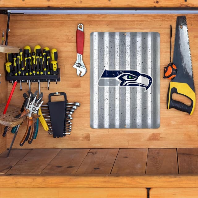 Detalle de Rico Industries NFL Football 12" x 16" Tin Metal Roof Sign for Sports Fans