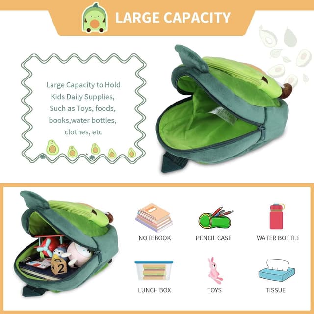 Detalle 2 de BAIGIO sac à dos pour enfants maternelle – mini sac d’école en peluche, avec bretelles réglables