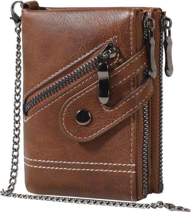 Imagen de Men's Wallet with Chain & Zip 19-in-1 RFID-blocking 👝 en OfertitasTOP
