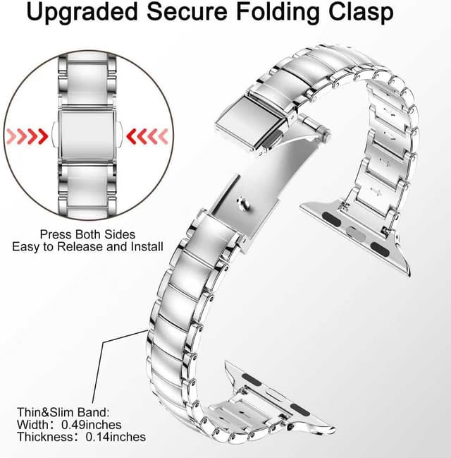 Detalle 1 de MioHHR Thin 12mm Metal Band Apple Watch