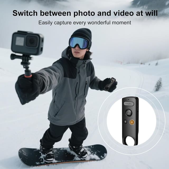 Detalle de Bluetooth Remote for GoPro & Insta360 action cameras (Bluetooth 5.0, Type-C charging, up to 49Ft)