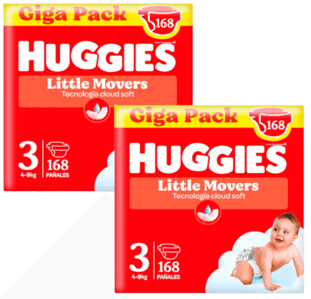 Detalle de Huggies Little Movers Pañales Disney Talla 3, 336 Uds 🦄