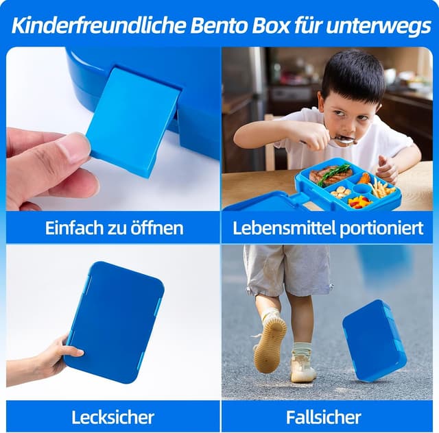 Detalle de QCQHDU Brotdose Kinder mit 6 Fächern 810 ml