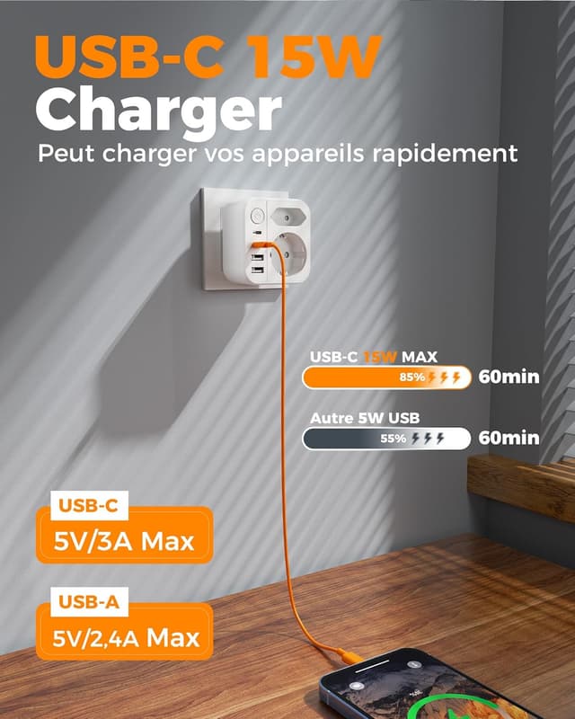 Thumbnail 4 de TESSAN Adaptateur Prise Anglaise Type G 3250W