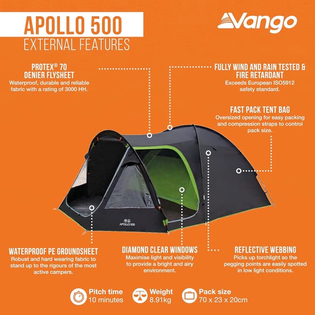 Detalle de Apollo 500 Family Tent for 5