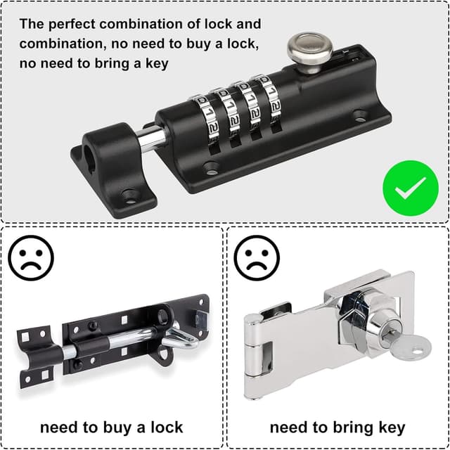 Detalle de Spopal 120mm combi bolt lock, 4 digit