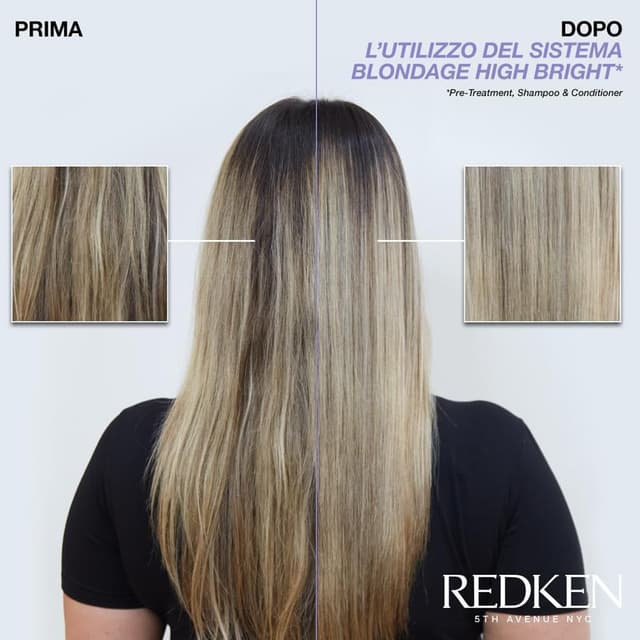 Detalle 2 de Redken High Bright Balsamo con Vitamina C per capelli biondi, 300 ml