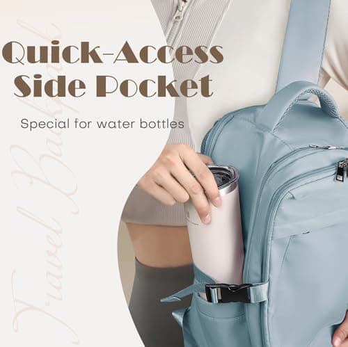 Detalle de Yankony mochila de viaje cabina 30L 45x36x20 con bolsillo antirrobo (azul)