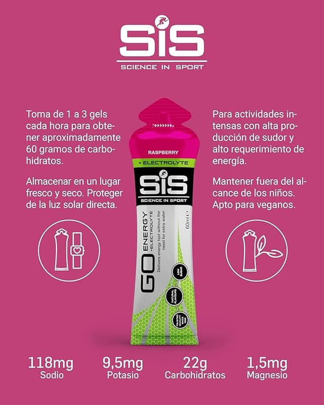 Thumbnail 3 de Science in Sport GO Energy Gel 6x60 ml Frambuesa 🎽