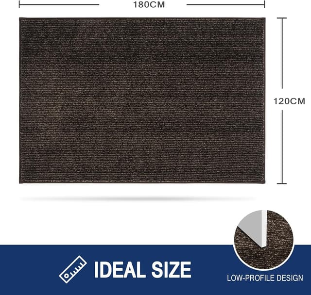 Detalle de FCSDETAIL Dirt Trapper indoor door mat 120 x 180 cm (machine washable) for hallways and pet areas