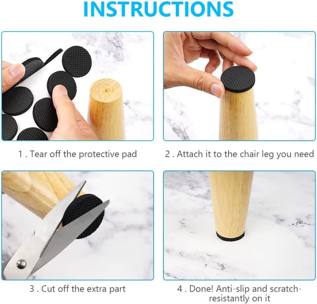 Detalle de OSDUE 64 cuscinetti antiscivolo EVA autoadesivi da 5 mm per gambe di sedie, tavoli e mobili
