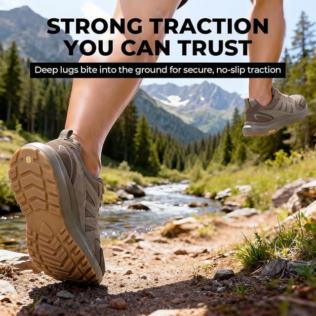 Detalle de FitVille Wanderschuhe Herren Extra Breit – wasserdichte Trekking- und Outdoorschuhe mit rutschfester Sohle