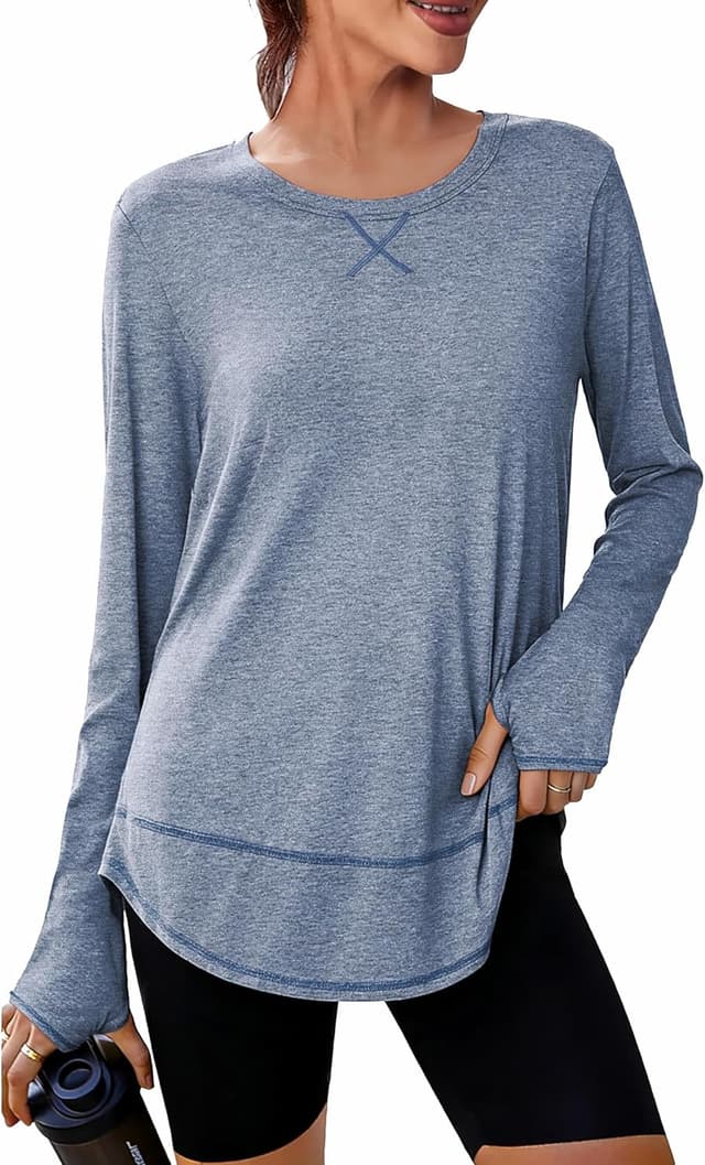 Detalle de Terecey T-shirt manches longues femme de sport (92% polyester, 8% élasthanne) col rond