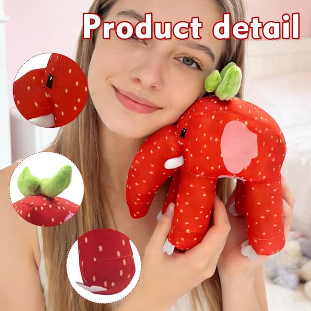 Detalle 2 de Ashloter Strawberry Elephant plush