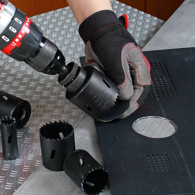 Detalle 2 de WORKPRO Scies Cloches 9 pièces avec boîtier aluminium et trépan pour métal