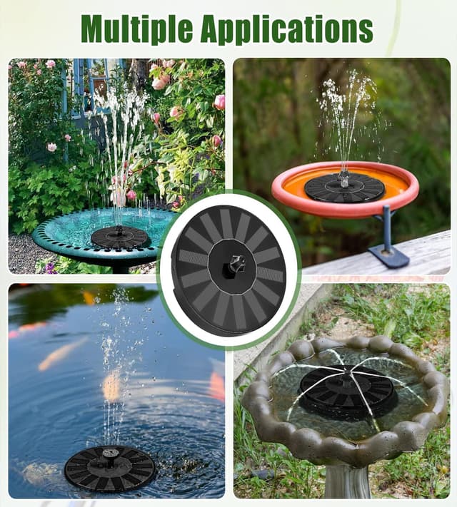 Detalle de SZMP Solar-Teichpumpe Springbrunnen mit Glas-Solarkollektor, 7 Düsen & 4 Fixrohren