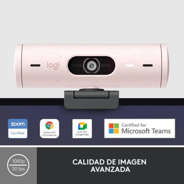 Thumbnail 3 de Logitech Brio 500 Webcam FullHD en Color Rosa