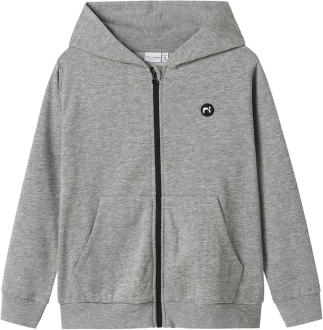 Detalle de NAME IT Jungen Sweatjacke mit Kapuze – Sweatcardigan mit Reißverschluss