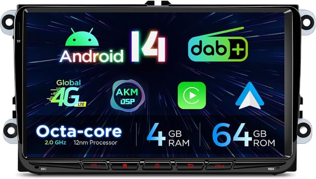 Detalle de XTRONS 9" Android 14 Car Stereo, 4+64GB