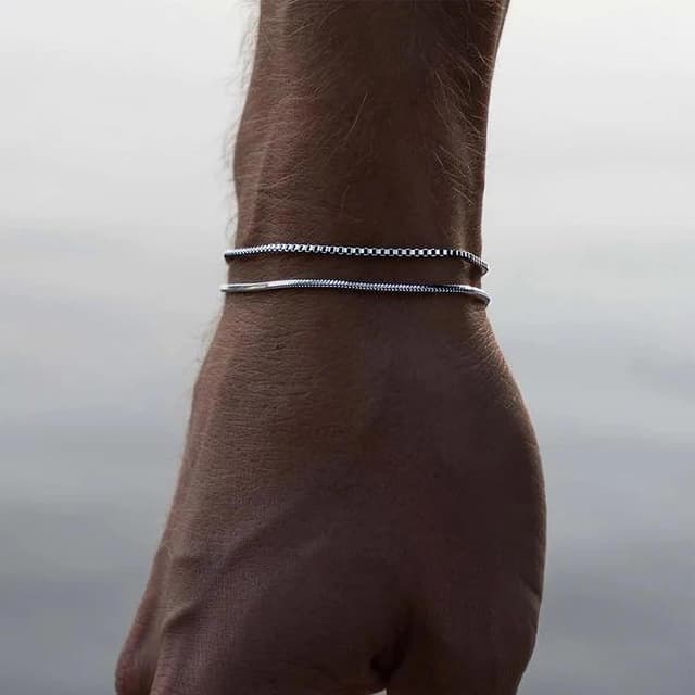 Thumbnail 5 de Halora Silber Armband Herren 3er Set Edelstahl