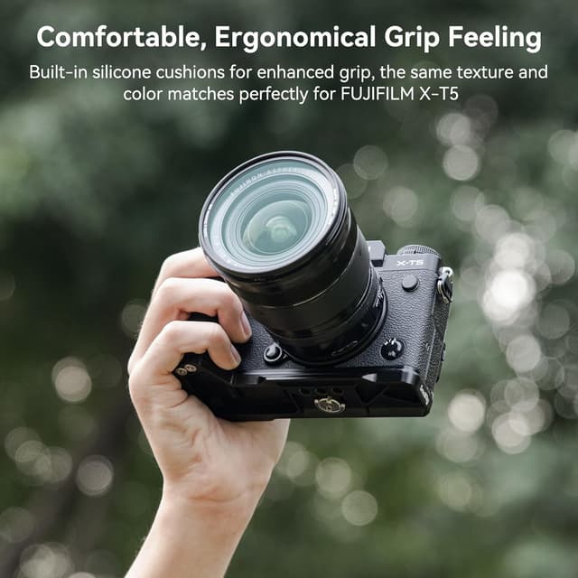 Detalle de SmallRig X-T5 L-Bracket Grip mit Arca-Swiss Schnellwechselplatte und Silikon-Handgriff (für Fujifilm X-T5) – 4260