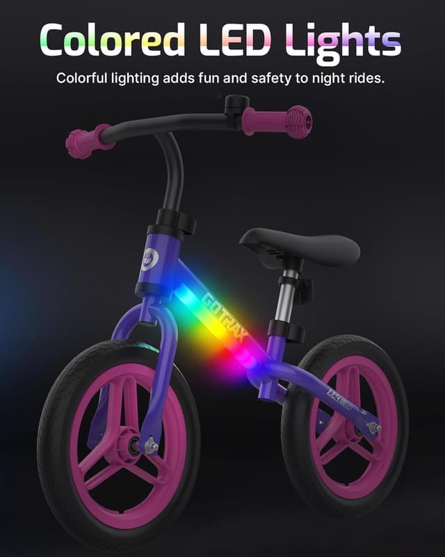 Detalle de Gotrax KS12 12" Balance Bike for Ages 2–5 with LED Light & Bell