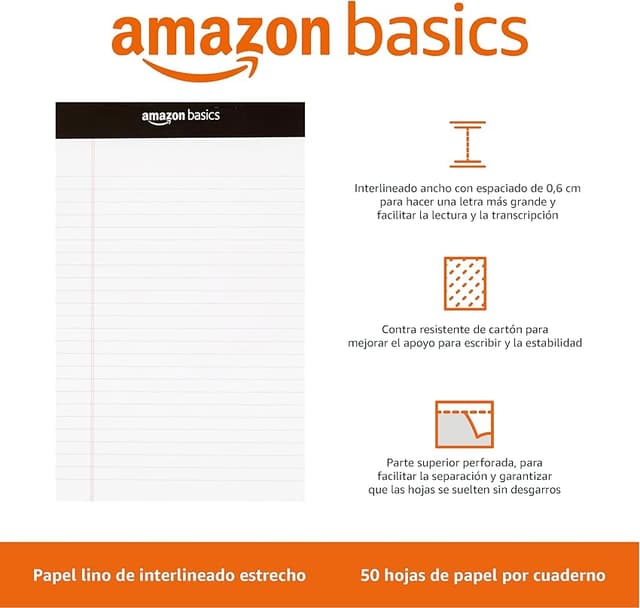 Thumbnail 1 de Amazon Basics Bloc de escritura A5 50 unidades 📝