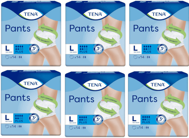 Detalle de TENA Pants Plus Unisex, Gran tamaño, 6x14 unidades 🚽