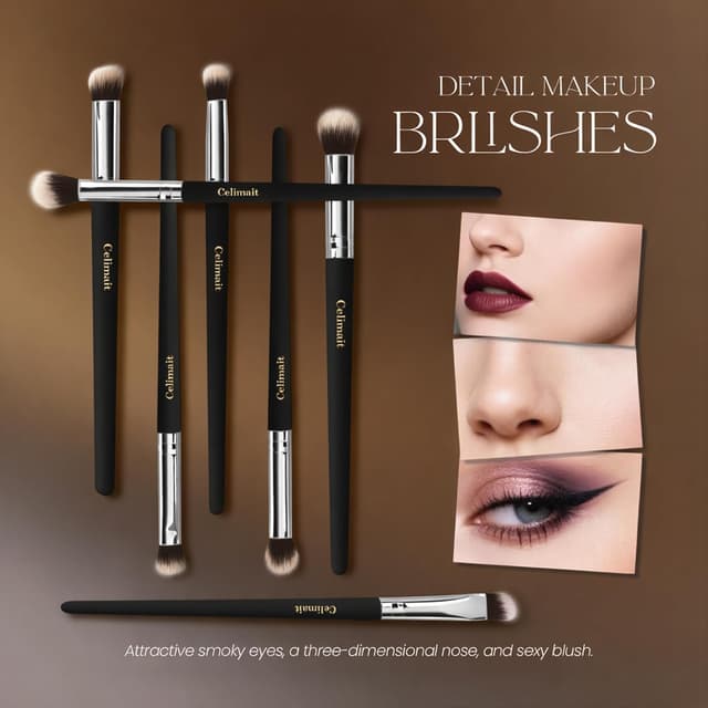 Detalle de Celimait Makeup Brushes Set 12 pcs