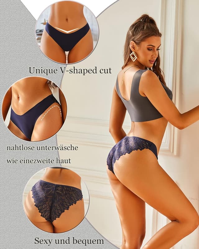 Detalle 1 de FINETOO Seamless Slips Damen Nahtlose Unterwäsche