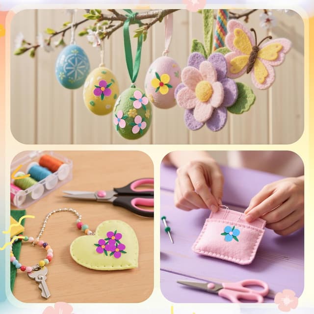 Detalle de Naler 120 Filzblumen für DIY Dekoration