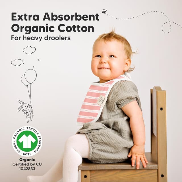 Thumbnail 4 de Sweet Charm 8-Pack Organic Baby Bibs for 0-24 Months