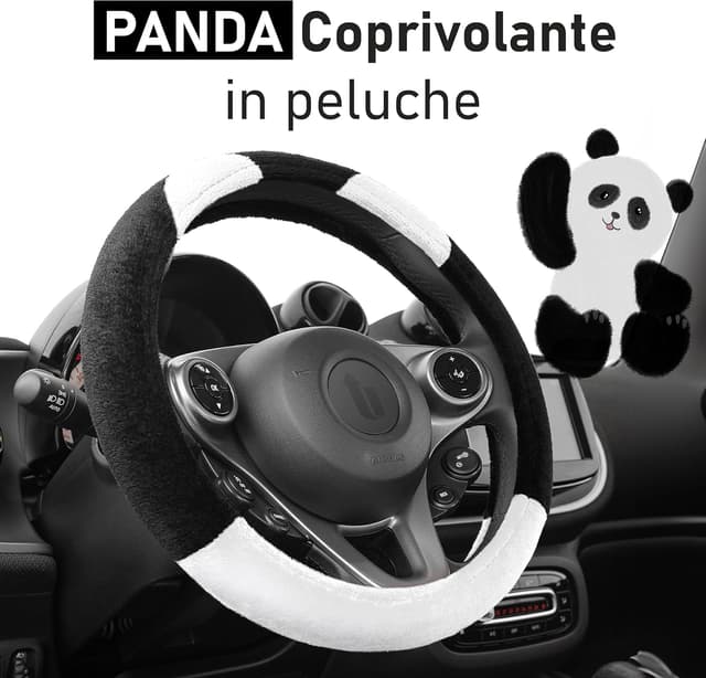 Thumbnail 1 de Upgrade4cars Coprivolante 37-39 cm peloso nero-bianco