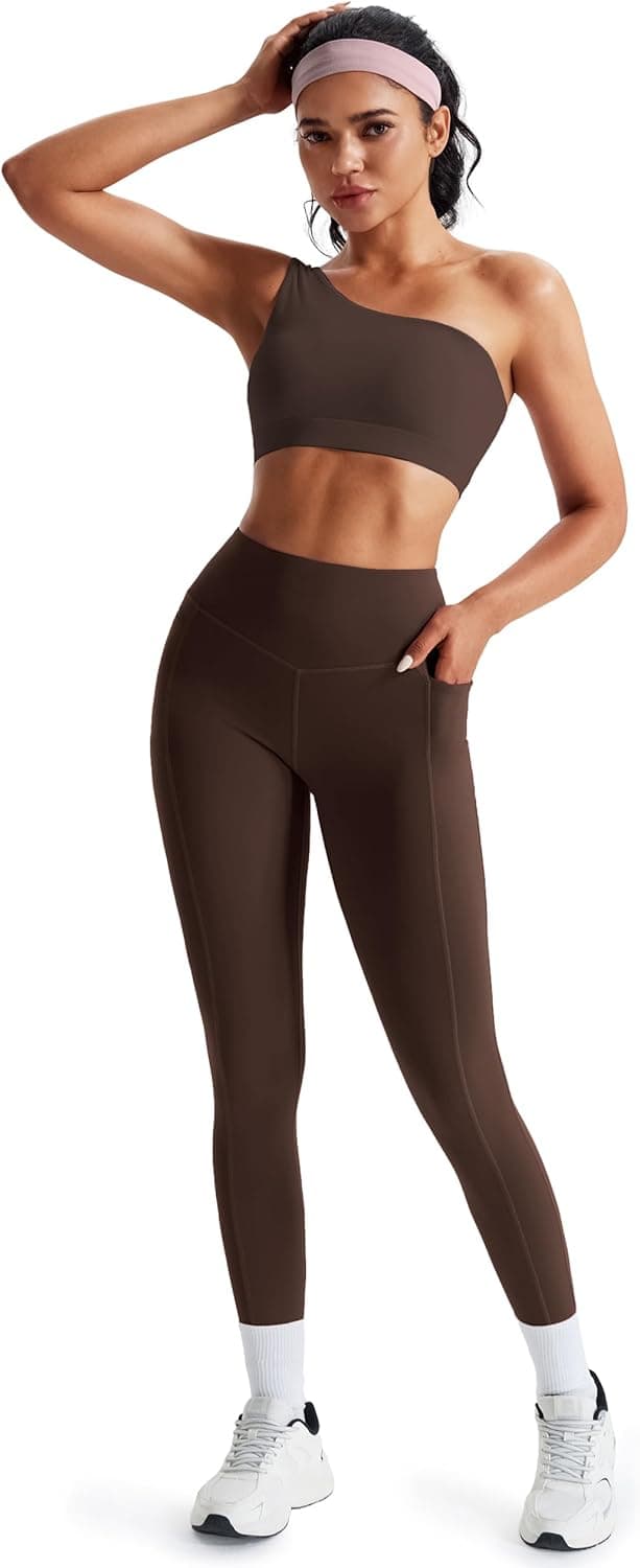 Detalle de JOYSPELS women’s gym leggings with pockets – high waisted tummy control full length & capri style