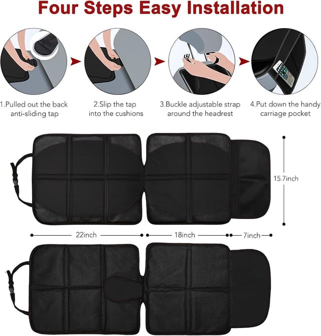 Thumbnail 3 de Beicarin Car Seat Protector 2-pack for kids