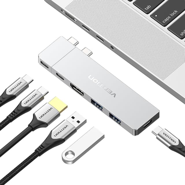 Detalle de Vention MacBook USB Adapter 6-in-2 Hub