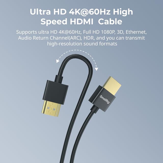 Detalle 2 de SMALLRIG Ultradünnes HDMI 2.0-Kabel 100 cm